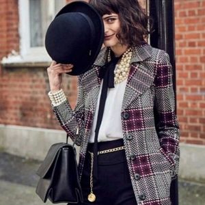 Cabi Pink Plaid Sovereign Trench